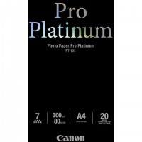 Ramette de Papier Blanc CANON PT-101 A4 - 20 Feuilles - Pro Platinium - 300g