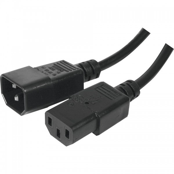 Câble électrique InLine 3m, Coupleur C14 - Noir, H05VV-F, Mâle/femelle