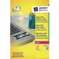 Avery L6012-20 étiquette auto-collante Rectangle aux angles arrondis Permanent Argent 200 pièce(s)