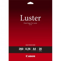 Pack de 20 Papier Photo Blanc CANON LU-101 Lustré - A4 - 260gr/m² pour Imprimante CANON PIXMA PRO-1 /10 /100