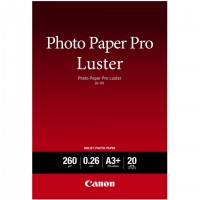 Pack de 20 Papier Photo Blanc CANON LU-101 Lustré - A3+ - 260gr/m² pour Imprimante CANON PIXMA PRO-1 /10 /100