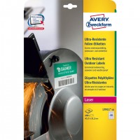 Etiquettes Blanc AVERY Ultra r&eacute;sistantes - 45,7 x 21,2 mm - Paquet de 480 &eacute;tiquettes