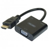 Convertisseur noir HDMI vers VGA+audio - 15cm