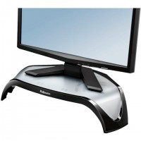 Fellowes Smart Suites Corner Monitor Riser - Pied - pour moniteur - ABC (acrylonitrile butadiène styrène) - noir - Taille d'écra