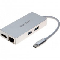 ADAPTATEUR USB 3.1 Type-C GIGABIT + HDMI + HUB + chargeur, 2 Port USB 3.1 Gen1, RJ45