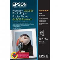 Papier Photo Glacé EPSON Premium format 10x15 - paquet de 20 feuilles + Grammage : 255g/m²