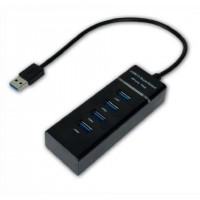 MCL USB3-M104B/N hub & concentrateur USB 3.2 Gen 1 (3.1 Gen 1) Type-A 5000 Mbit/s Noir