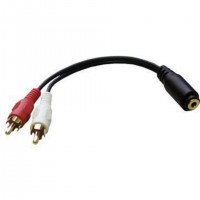Jack 3,5mm female to 2x RCA male adapte