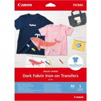 Papier Transferts DARK FABRIC IRON-ON A4 DF-101 CANON thermocollants pour tissus sombres DF-101, A4, 5 feuilles