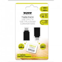 Port Designs 900142 changeur de genre de câble USB-C USB-A Noir