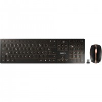 CHERRY DW 9100 SLIM clavier Souris incluse RF sans fil + Bluetooth AZERTY Français Noir
