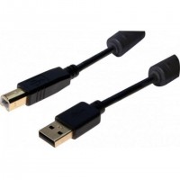 Câble USB 2.0 CUC Exertis Connect type A / B avec ferrites noir - 5,0 mètres