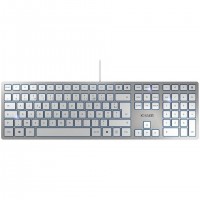 CHERRY KC 6000 Slim clavier Français Argent, Blanc