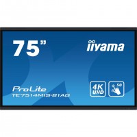 iiyama TE7514MIS-B1AG affichage de messages Écran plat interactif 190,5 cm (75") LCD Wifi 435 cd/m² 4K Ultra HD Noir Écran tacti