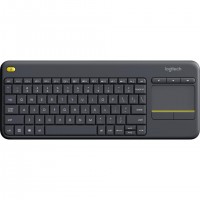 Clavier tactile sans fil Logitech K400 Plus - Clavier - sans fil - 2.4 GHz - QWERTY - International US - noir