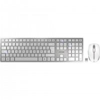 CHERRY DW 9100 SLIM clavier Souris incluse Universel RF sans fil + Bluetooth AZERTY Français Argent