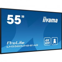 iiyama LH5560UHS-B1AG Écran d'affichage dynamique Carte A numérique 138,7 cm (54.6") LED Wifi 500 cd/m² 4K Ultra HD Noir Intégré
