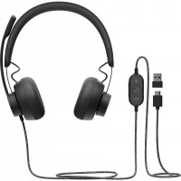 Logitech 981-000875 écouteur/casque Avec fil Arceau Appels/Musique USB Type-C Graphite