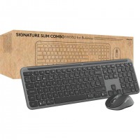 Logitech Signature Slim MK950 for Business clavier Souris incluse Bureau RF sans fil + Bluetooth AZERTY Fran&ccedil;ais Graphite