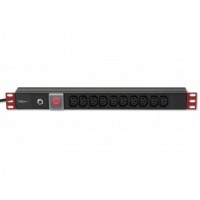 Techly I-CASE STRIP-10C unité de distribution d'énergie 10 sortie(s) CA 1U Noir