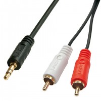 Lindy - C&acirc;ble audio Premium 2 x RCA (Cinch) m&acirc;le vers jack 3,5mm m&acirc;le, 5m