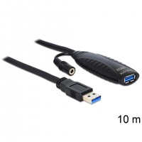 DeLOCK USB3.0-A - USB3.0-A, 10m câble USB USB 3.2 Gen 1 (3.1 Gen 1) USB A Noir