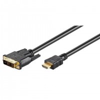 Microconnect HDM191812 c&acirc;ble vid&eacute;o et adaptateur 2 m HDMI Type A (Standard) DVI-D Noir
