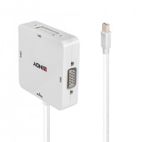 Lindy 38297 câble vidéo et adaptateur 0,15 m Mini DisplayPort DVI-D + VGA (D-Sub) + HDMI Blanc