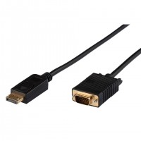 Microconnect DP-VGA-MM-100 câble vidéo et adaptateur 1 m DisplayPort VGA (D-Sub) Noir