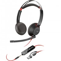 Poly Blackwire 5220 Stereo USB-C Headset +3.5mm Plug +USB-C/A Adapter Avec fil Arceau Business/Everyday USB Type-C Noir
