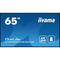 iiyama LH6560UHS-B2AG Écran d'affichage dynamique Carte A numérique 163,8 cm (64.5") LED Wifi 500 cd/m² 4K Ultra HD Noir Intégré
