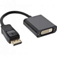 InLine 17199K câble vidéo et adaptateur 0,2 m DisplayPort DVI-D Noir
