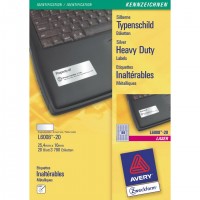 Avery L6008-20 étiquette à imprimer Argent Imprimante d'étiquette adhésive