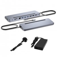 i-tec C31FLAT2PDPRO100W station d'accueil Avec fil USB 3.2 Gen 1 (3.1 Gen 1) Type-C Argent