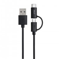 PNY C-UA-UUTC-K20-03 câble USB 1 m USB 2.0 USB A USB C Noir