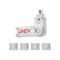 Lindy 40454 bloqueur de port Bloqueur de port + cl&eacute; USB Type-A Acrylonitrile-Butadi&egrave;ne-Styr&egrave;ne (ABS) 5 pi&egrave;ce(s)