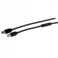 StarTech.com 15m USB 2.0, M/M c&acirc;ble USB USB A USB B 0,48 Gbit/s Aluminium, Noir