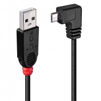 Lindy - C&acirc;ble USB 2.0 type A / micro-B coud&eacute;, 2m - noir