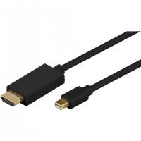 Microconnect MDPHDMI2B c&acirc;ble vid&eacute;o et adaptateur 2 m Mini DisplayPort HDMI Type A (Standard) Noir