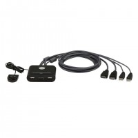 ATEN CS22HF commutateur écran, clavier et souris Noir