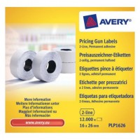 Avery PLP1626 étiquette auto-collante Etiquette prix Permanent Blanc 12000 pièce(s)