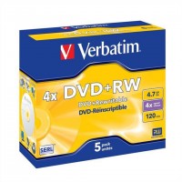 Pack de 5 DVD+RW Spindle de 25 VERBATIM