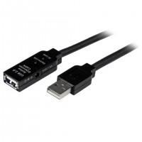 StarTech.com 10m, USB2.0 - USB2.0 c&acirc;ble USB USB A 0,48 Gbit/s Noir