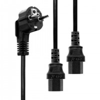 Microconnect PE011330 c&acirc;ble &eacute;lectrique Noir 3 m Prise d'alimentation type E+F Coupleur 2 x C13