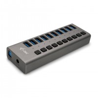 i-tec U3CHARGEHUB10 chargeur d'appareils mobiles Universel Gris Secteur Charge rapide Intérieure