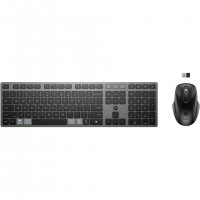 HP 725 Multi-Device Rechargeable Wireless Keyboard and Mouse Combo clavier Souris incluse Bureau RF sans fil + Bluetooth Noir