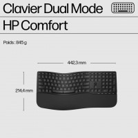 HP 685 Comfort Dual-Mode Keyboard and Mouse Combo clavier Souris incluse Bureau RF sans fil + Bluetooth Noir