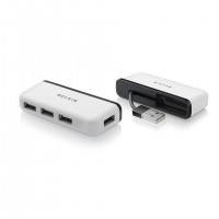 Belkin F4U021BT hub & concentrateur 480 Mbit/s Noir, Blanc