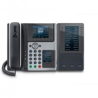 Poly Edge E400 IP Phone and PoE-enabled téléphone fixe Noir 8 lignes IPS