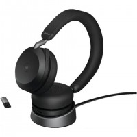 Jabra Evolve2 75 Casque Sans fil Arceau Bureau/Centre d'appels Bluetooth Socle de chargement Noir